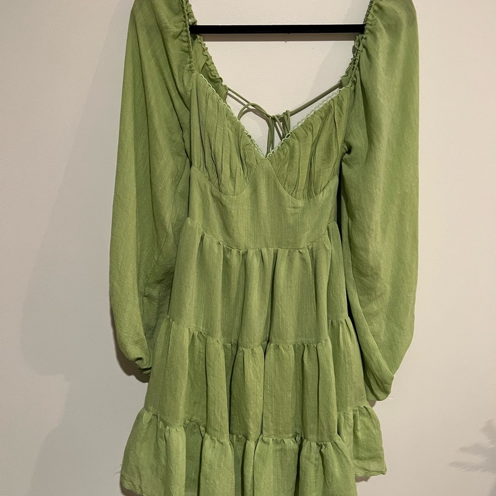 Princess Polly green long sleeve dress never worn